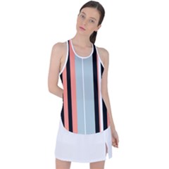 Bandes Orange/Bleu/Noir Racer Back Mesh Tank Top