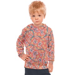 Coral Floral Paisley Kids  Hooded Pullover by mccallacoulture