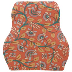 Coral Floral Paisley Car Seat Velour Cushion 