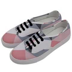 Pink, Gray, And White Geometric Men s Classic Low Top Sneakers
