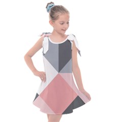 Pink, Gray, And White Geometric Kids  Tie Up Tunic Dress by mccallacoulture