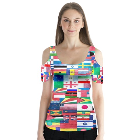 International Butterfly Sleeve Cutout Tee  by mccallacoulture