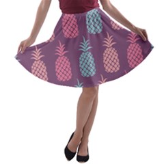 Pineapple Wallpaper Pattern 1462307008mhe A-line Skater Skirt by Sobalvarro