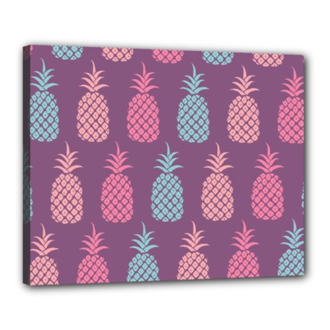 Pineapple Wallpaper Pattern 1462307008mhe Canvas 20  X 16  (stretched)