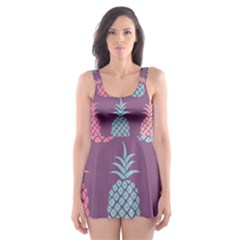 Pineapple Wallpaper Pattern 1462307008mhe Skater Dress Swimsuit by Sobalvarro