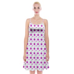 Background Flowers Multicolor Purple Spaghetti Strap Velvet Dress by HermanTelo