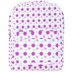 Background Flowers Multicolor Purple Full Print Backpack