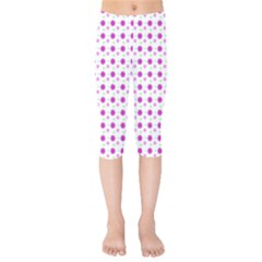 Background Flowers Multicolor Purple Kids  Capri Leggings 