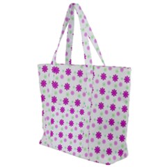 Background Flowers Multicolor Purple Zip Up Canvas Bag by HermanTelo