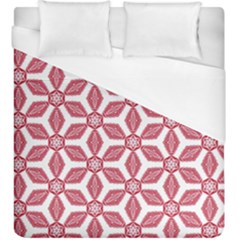 White Red Flowers Texture Duvet Cover (king Size)