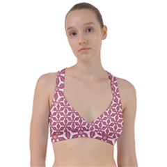 White Red Flowers Texture Sweetheart Sports Bra