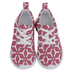 White Red Flowers Texture Running Shoes
