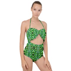 Ab 171 Scallop Top Cut Out Swimsuit