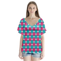 Df Hippin Whistler V-neck Flutter Sleeve Top