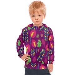 Tropical Flowers On Deep Magenta Kids  Hooded Pullover by mccallacoulture