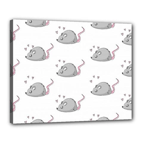 Mouse Seamless Pattern Canvas 20  X 16  (stretched) by Vaneshart