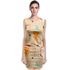 Funny Christmas Pattern Background Classic Sleeveless Midi Dress