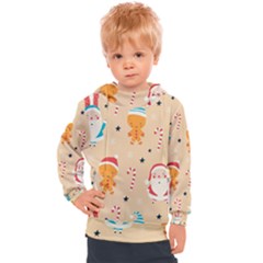 Funny Christmas Pattern Background Kids  Hooded Pullover by Vaneshart