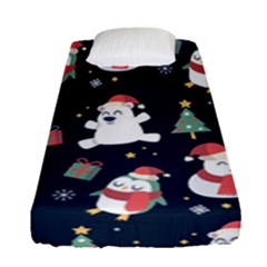 Colourful Funny Christmas Pattern Fitted Sheet (single Size) by Vaneshart