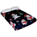 Colourful Funny Christmas Pattern Fitted Sheet (Queen Size) View2