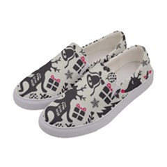 Hand Drawn Pattern Christmas Women s Canvas Slip Ons by Vaneshart