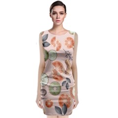 Hygge Seamless Pattern Sleeveless Velvet Midi Dress