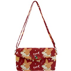 Colorful Funny Christmas Pattern Dog Puppy Removable Strap Clutch Bag by Vaneshart