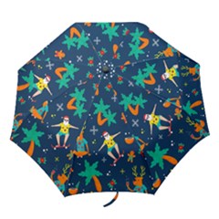 Colorful Funny Christmas Pattern Folding Umbrellas