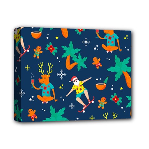 Colorful Funny Christmas Pattern Deluxe Canvas 14  X 11  (stretched)