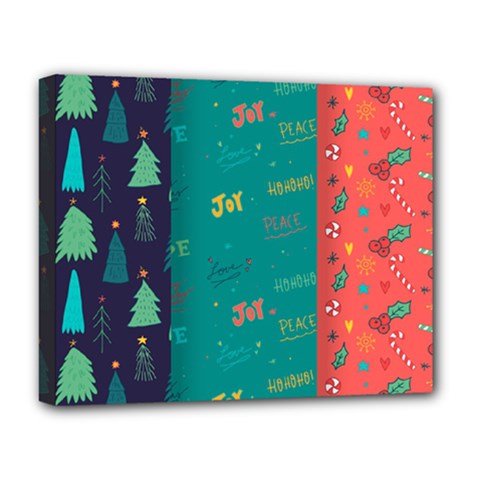 Hand Drawn Christmas Pattern Collection Deluxe Canvas 20  X 16  (stretched)