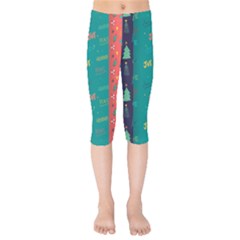 Hand Drawn Christmas Pattern Collection Kids  Capri Leggings 