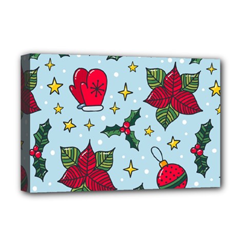 Colorful Funny Christmas Pattern Deluxe Canvas 18  X 12  (stretched)