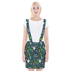 Funny Christmas Pattern Background Braces Suspender Skirt