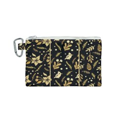 Golden Christmas Pattern Collection Canvas Cosmetic Bag (small) by Vaneshart