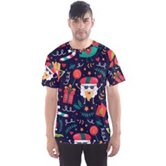 Colorful Funny Christmas Pattern Men s Sports Mesh Tee