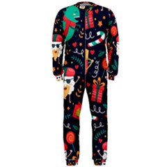 Colorful Funny Christmas Pattern Onepiece Jumpsuit (men)  by Vaneshart