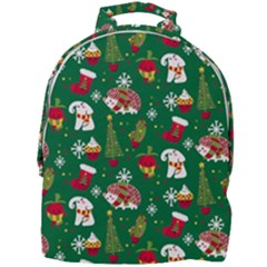 Colorful Funny Christmas Pattern Green Mini Full Print Backpack by Vaneshart