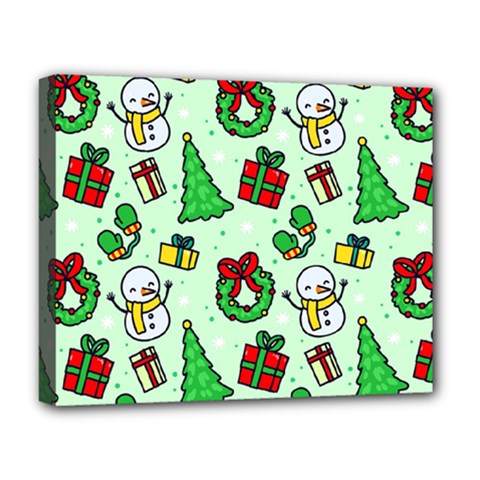 Colorful Funny Christmas Pattern Cartoon Deluxe Canvas 20  X 16  (stretched)