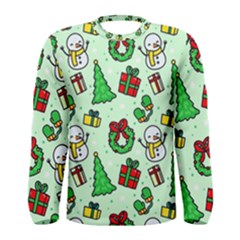 Colorful Funny Christmas Pattern Cartoon Men s Long Sleeve Tee