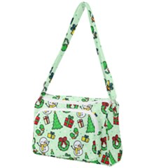 Colorful Funny Christmas Pattern Cartoon Front Pocket Crossbody Bag by Vaneshart