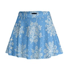 Hand Drawn Snowflakes Seamless Pattern Mini Flare Skirt by Vaneshart