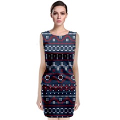 Christmas Concept With Knitted Pattern Classic Sleeveless Midi Dress