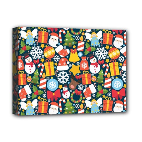 Colorful Pattern With Decorative Christmas Elements Deluxe Canvas 16  X 12  (stretched) 