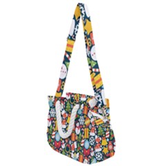 Colorful Pattern With Decorative Christmas Elements Rope Handles Shoulder Strap Bag by Vaneshart