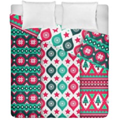 Flat Design Christmas Pattern Collection Duvet Cover Double Side (california King Size) by Vaneshart