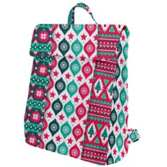 Flat Design Christmas Pattern Collection Flap Top Backpack by Vaneshart