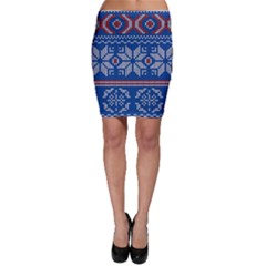 Beautiful Knitted Christmas Pattern Bodycon Skirt
