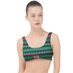 Knitted Christmas Pattern Green Red The Little Details Bikini Top by Vaneshart