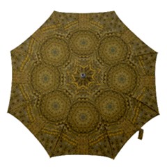 Golden Star And Starfall In The Sacred Starshine Hook Handle Umbrellas (large) by pepitasart