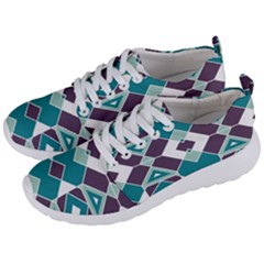 Teal And Plum Geometric Pattern Men s Lightweight Sports Shoes by mccallacoulture